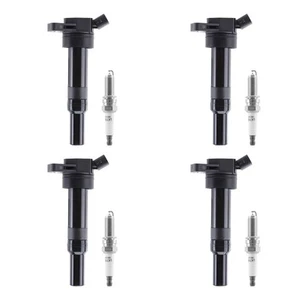 4 Pack Ignition Coils and Spark Plugs For Hyundai Kia Elantra Tucson Forte UF651 - Picture 1 of 10