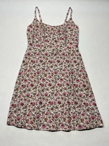 Old Navy Pink Ditzy Floral Smocked Tank Dress Sz L Tall Cottagecore Boho Dainty - Picture 1 of 21