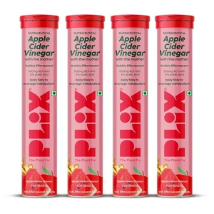 4X Plix Apple Cider Vinegar Effervescent Tablets Metabolism & Appetite 60 Count - Picture 1 of 10