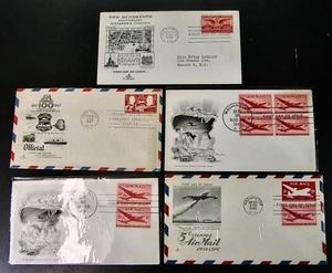 Estampilla de correo aéreo de Estados Unidos cubiertas de primer día 1946, 1947, 1949, 5 cubiertas (lote g) - Imagen 1 de 1