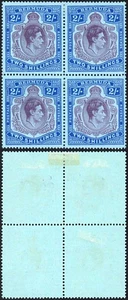 Bermuda SG116de 2/- lila und tiefblau gebrochen rechts Schriftrolle Katze 745+ Pfund - Bild 1 von 1