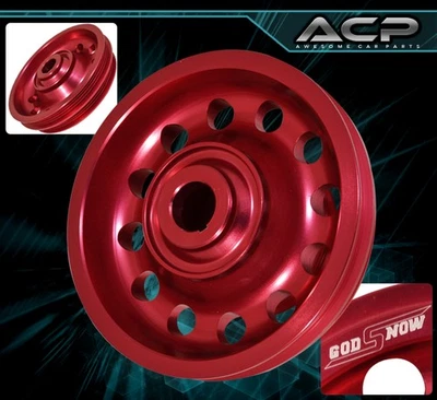 Rueda polea eje manivela ligera roja para 88-00 Civic D15 D16 Sohc serie D Foto 1 de 3