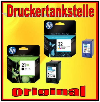 Orig. Patronen HP 21XL HP 22 Deskjet F2187 F2224 F2280 F2290 F4140 F4172 F4180 - Bild 1 von 4