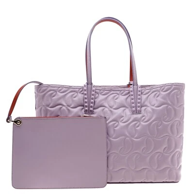 Christian Louboutin Cabata Tote Embossed Nappa Leather Purple New - Image 1 of 4