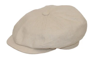 Gorra plana estilo Gatsby de lino de verano Bakerboy Newsboy para adultos 8 paneles - Imagen 1 de 15