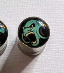 Pair Of 8mm Metal Ear Plugs Double Flare Stretchers Retro Grunge Punk Angry 00s - Picture 1 of 7