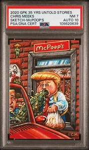 Tarjeta de boceto GPK 2020 *DONALD TRUMP* McPOOPS (POP 1) *AUTO* Meeks - PSA calificado - Imagen 1 de 4