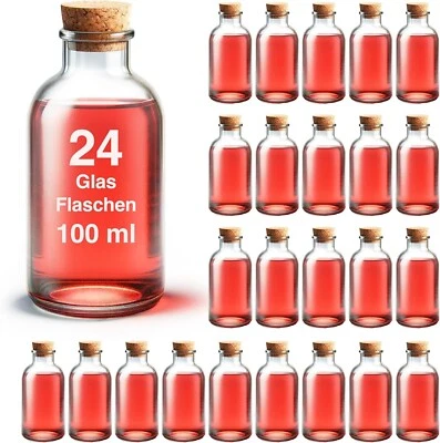 100 ml kleine Glas-Flaschen mini-TR-100 Saft Essig ÖL  Schnaps zum befüllen x 24 - Bild 1 von 4