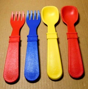 Re-Play~Made in USA 2 Forks and 2 Spoons Infant/ Toddler Set - Picture 1 of 18