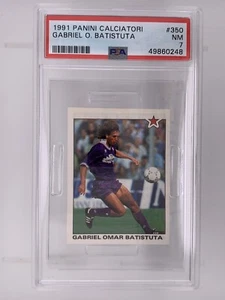 1991 Panini Calciatori Soccer Gabriel Omar Batistuta ROOKIE RC #350 PSA 7 - Picture 1 of 2