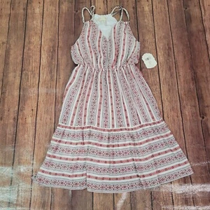 Altar'd State Womens Dress Red Blue S Aztec Print Boho Sleeveless V-Neck - Picture 1 of 10
