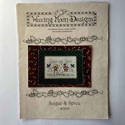 VTG Waxing Moon Designs Sugar & Spice Christmas Counted Cross Stitch Needlework - Image 1 of 3