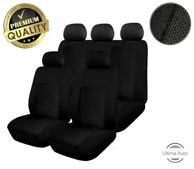 Juego completo de fundas de asiento de auto de tela negra para Ford Fiesta Focus Mondeo Fusion Ka Foto 1 de 3