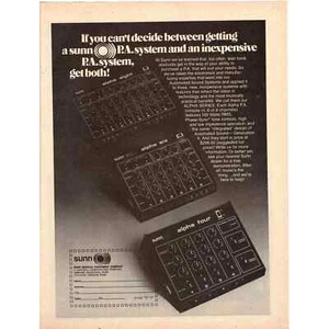 Vintage 1977 Print Ad for Sunn P.A. Systems - Picture 1 of 1