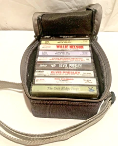 Vintage Cassette Tape Lot ~ Elvis, Willie Nelson, Neil Diamond W/ Carry Case - Picture 1 of 6