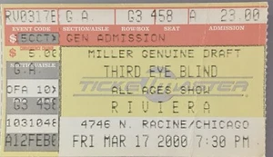 Third Eye Blind Concert Stub Mar 17th 2000 Riviera Theatre Chicago - Picture 1 of 2