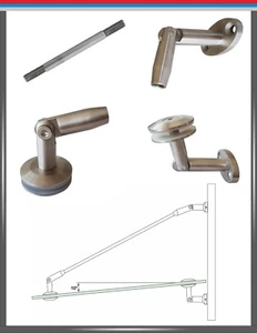 Soporte de toldo de vidrio de acero inoxidable V4A soporte de pared techo de vidrio barra de tracción - Imagen 1 de 28