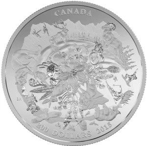 2015 $200 CANADA'S RUGGED MOUNTAINS ($200 FOR $200 #3) 2OZ. FINE SILVER COIN - Bild 1 von 3
