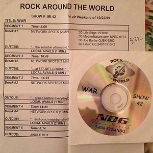 RADIO SHOW: ROCK AROUND THE WORLD #99-42 WAR! EXCLUSIVE RARE INTERVIEWS - Picture 1 of 1