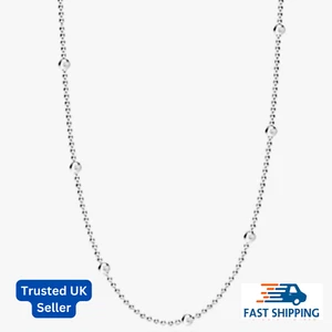 925 Sterling Silver Ball Bead Chain Necklace Women Men Jewellery Gift UK Stock - Picture 1 of 5