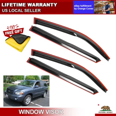 Deflector protector de lluvia para ventana lateral para Toyota Highlander 2001-2007 Foto 1 de 4