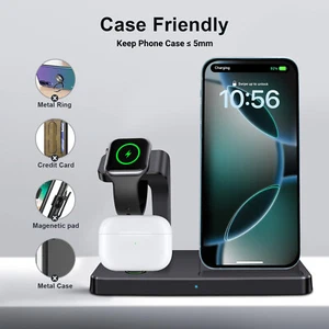 3In1 Wireless Charger Fast Charging Station For Apple Watch S10 Ultra2 iPhone 16 - Picture 1 of 18