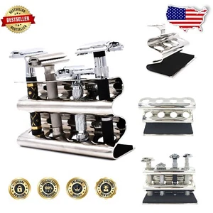 Heavyweight Razor Stand in Solid Brass - Holds 4 Double Edge Safety Razors - Picture 1 of 7