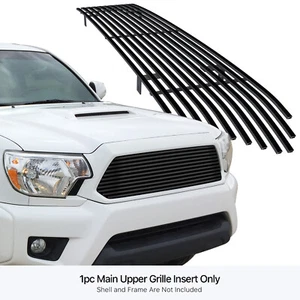 Fits 2012-2015 Toyota Tacoma Upper Stainless Black Billet Grille Grill Insert - Picture 1 of 7