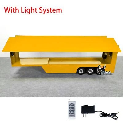 1/14 3 Axles Metal Remote Control Roadshow Trailer RC Mobile Stage Truck Lights - Image 1 of 4