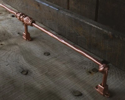 Vintage foot rail, gold, home bar, metal, cast iron, bar, kitchen - Image 1 of 4