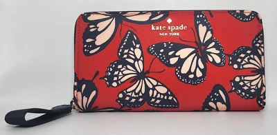 NUEVO CON ETIQUETAS Cartera Kate Spade Chelsea The Little Better Cremallera Alrededor Mariposa Multi KB516 Foto 1 de 4