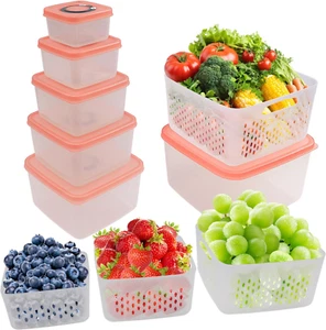 6PCS Large Fruit Containers for Fridge, Bpa-Free, Produce Storage Containers ... - Picture 1 of 6