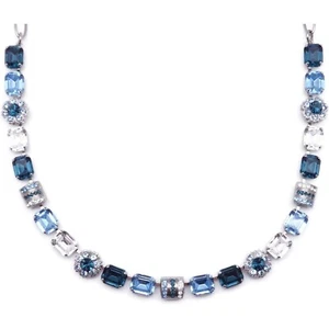 Mariana Night Sky Silver Necklace Blue Clear Crystal Rectangle Mosaic 21120 NWT - Picture 1 of 2