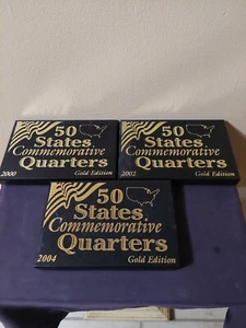 50 States Commemorative Quarters - Lot of 3 - 2000, 2002, 2004 - Gold Edition - Picture 1 of 9