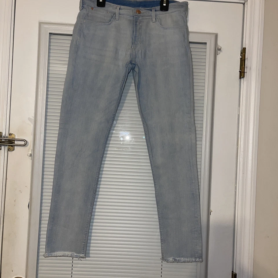 ДЕВОЧКИ H & M ЭЛАСТИЧНОЙ СИНИЙ 13-14Y МОЛНИИ ДЖИНСЫ СВЕТА СТИРКА НЕОБРАБОТАННЫЙ ПОДОЛ 5-КАРМАН EUC - Изображение 1 из 4