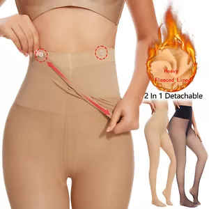 Women Thermal Lined Translucent Pantyhose Winter Warm Fleece Tights Stockings US - Picture 1 of 63