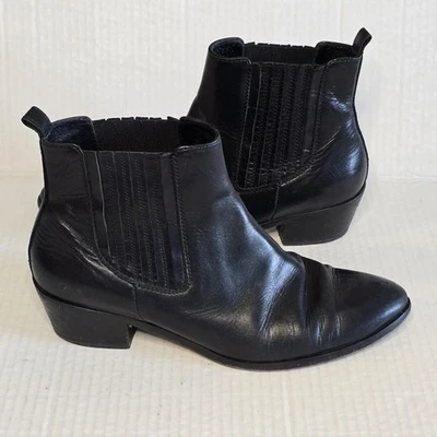 J.Crew Chelsea Boots Women's Size 6.5 Black Leather Ankle Pointed Toe Classic - Image 1 of 4