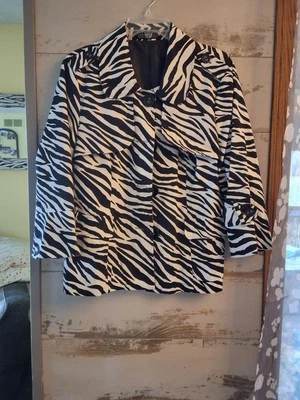 Elementz zebra print lined Blazer/ Jacket 4 Button XL Foto 1 de 4
