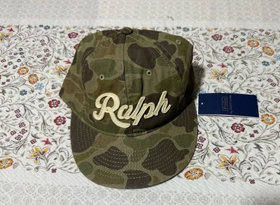 Boné Polo Ralph Lauren The Ralph Logo Camuflado Bola Chapéu Espinha de Arenque Camuflado Pele de Sapo Novo com etiquetas - Imagem 1 de 4