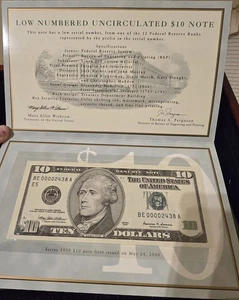 1999 Series $10 Dollar Uncirculated Reserve Note, Richmond, *Low Serial* - Picture 1 of 3