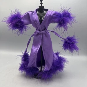 Barbie “Purple Passion” Satin Robe With Faux Fur Trims, Clothes Only - Picture 1 of 10