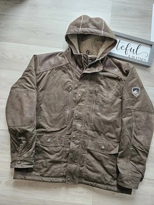 Abrigo Chaqueta de Invierno Kuhl Projekt Arktik Marrón Oliva Forrado Sherpa Para Hombre’s 2XL Foto 1 de 4