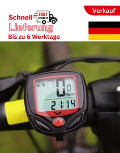 Fahrradcomputer LCD Fahrradtacho Kilometerzähler Wasserdicht kabelgebunden KM/H - Bild 1 von 6
