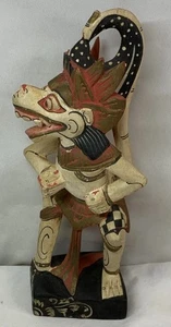 Balinesische Vintage Holz Garuda Statue 8" handbemalt Stamm Volkskunst Dekor - Bild 1 von 8