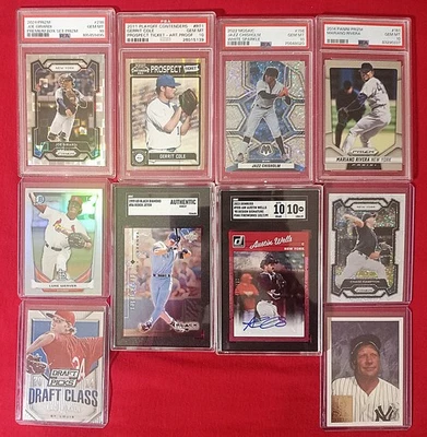 MLB TODOS LOS NEW YORK YANKEES Lote de 10 PSA 10, SP, MAL CORTADO, AUTOMÁTICO, NUMERADO, Jeter, Cole Foto 1 de 4