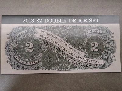 2013 $2 двойной двойки комплект - совпадающие серийные номера - Сан-Франциско / Канзас-Сити - Изображение 1 из 4