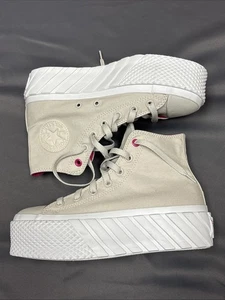 Converse CT All Star Lift 2x Beige Platform Lace Up Shoes Size 7.5US 38EU VGC - Picture 1 of 7