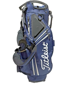 Titleist Golf Cart Bag Navy Blue & White Logo 14 - Very Nice Condition w/Cover - Picture 1 of 7