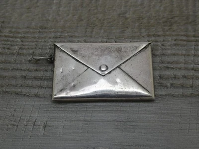 Antiguo sobre miniatura de plata de ley estuche de doble sello Chester H/M 1915 Foto 1 de 4