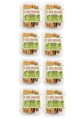 Gancho de fuego Graza Galletas Aceite de oliva orgánico Limón y cebollino 5,5 oz Estuche de 8 Exp 2/25 Foto 1 de 4